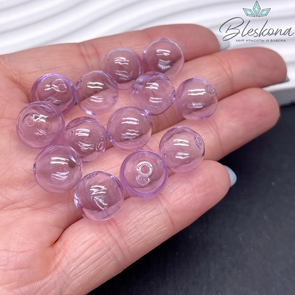 12 мм Бусина шар стекло фиолетовое