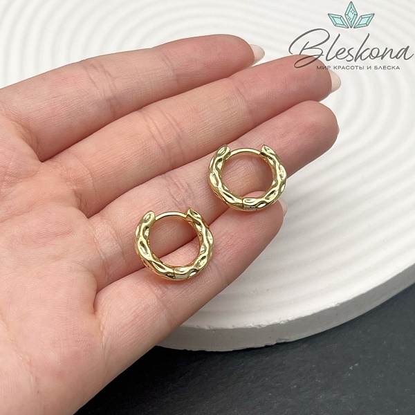 17,5мм Цвет золото, Швензы бублик Конго мятые Люкс 