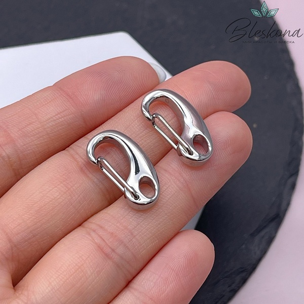 21*10,5 мм Цвет серебро, Замок карабин 