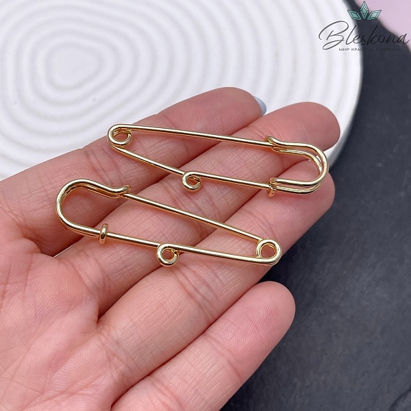 5 см, Цвет золото, Основа булавка 1 кольцо 