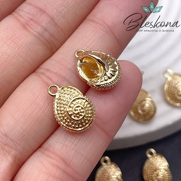 14,5*10 мм Цвет золото, Подвеска Ракушка улитка 