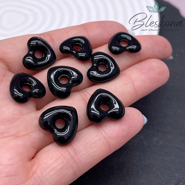 14*15 мм Подвеска сердце черное