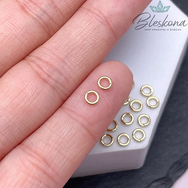 4*0,95 мм Цвет золото, Колечки неразъемные уп. 1 гр. 