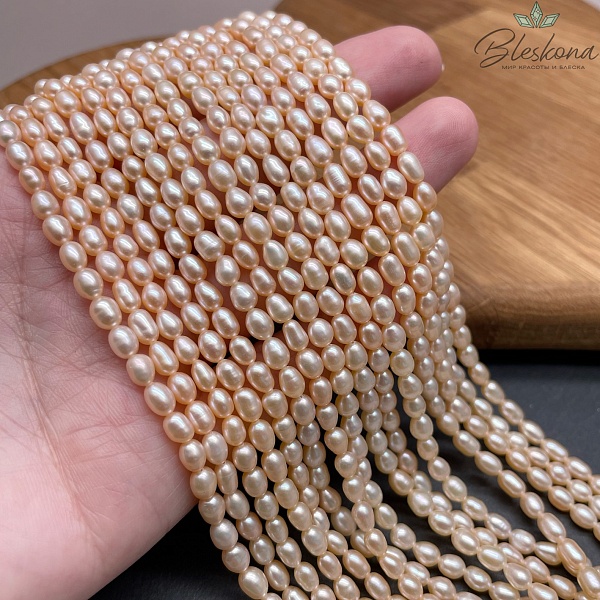 Жемчуг рис персиковый 3,8-4,3 мм 