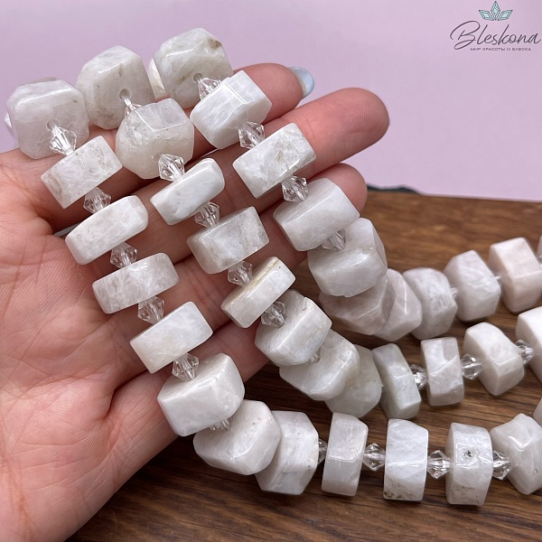 Лунный камень диски фриформ 14-16 мм 