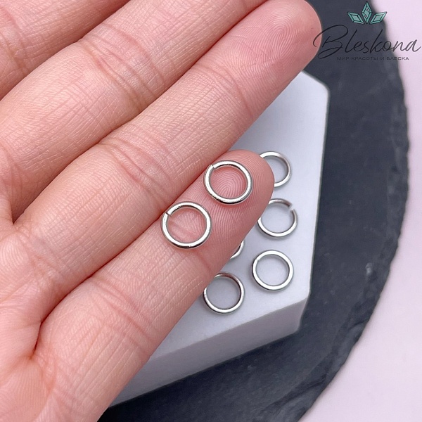 8*1,2 мм Цвет серебро, Колечки уп. 1 гр. 