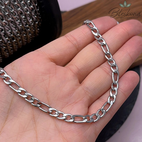 Цепь №С58 Цвет серебро 10,7*5/7,7*5 мм Сталь