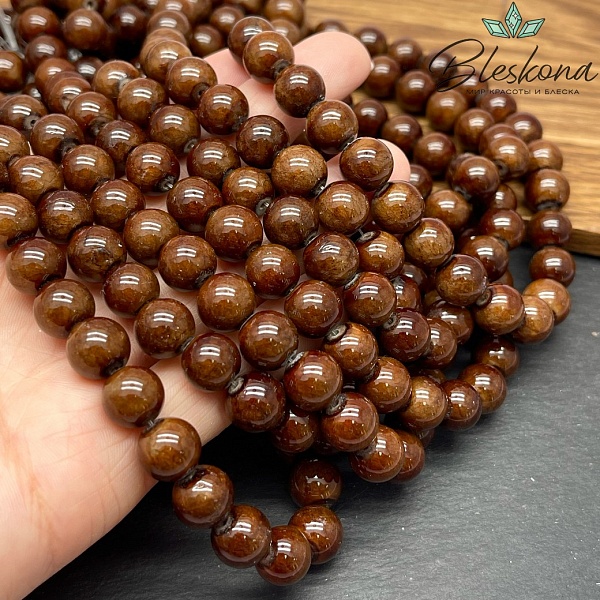 Оникс коричневый №1 10 мм (кальцитовый)