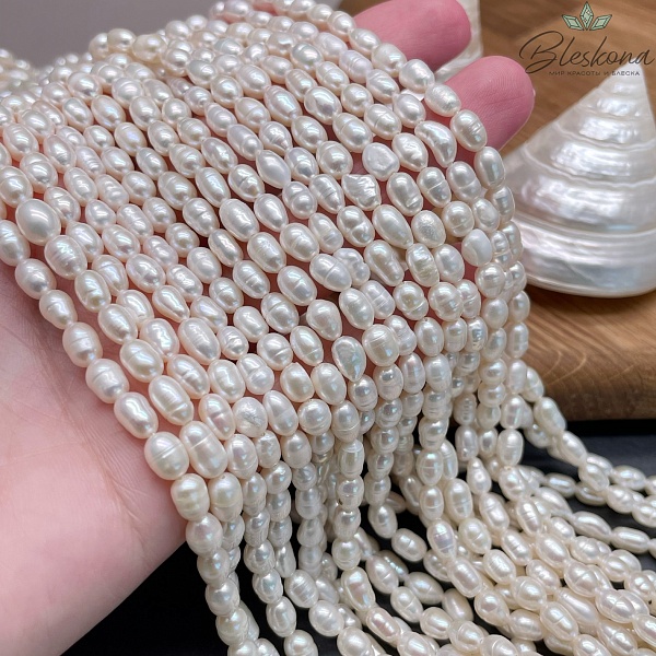 Жемчуг рис белый №1 4,3-4,8 мм