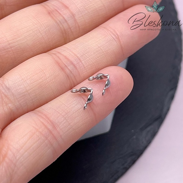 6,5*3 мм Цвет серебро, Каллоты двойное кольцо уп. 10 шт. 