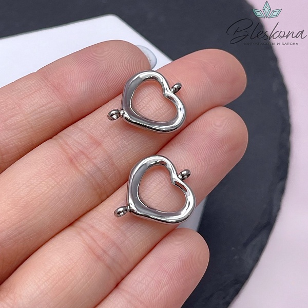 18,5*15,5 мм, Коннектор Сердце контур