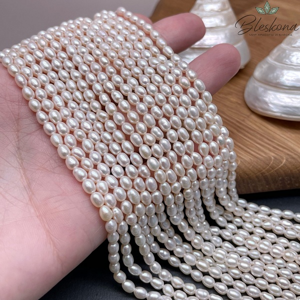 Жемчуг рис белый №1 3,3-3,8 мм 