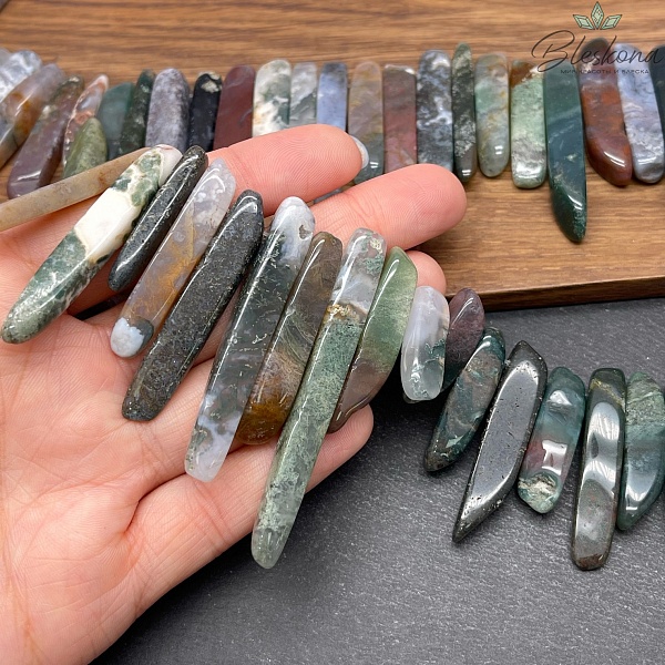 Агат индийский бруски №1 (22-57)*(4-8) мм