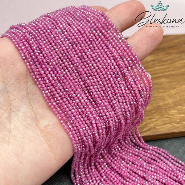 Циркон Glow рубиновый огранка 2 мм (кубический цирконий, фианит) 