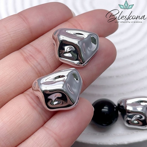 19*15,5 мм Цвет серебро, Бусина фриформ