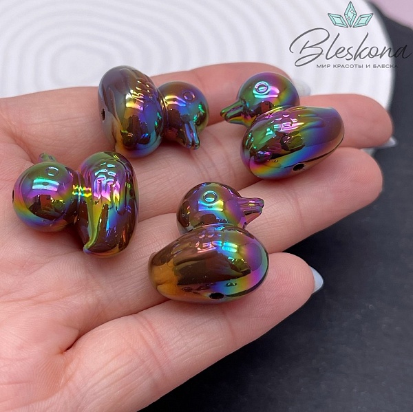 22*21 мм Бусина Уточка хамелеон №1