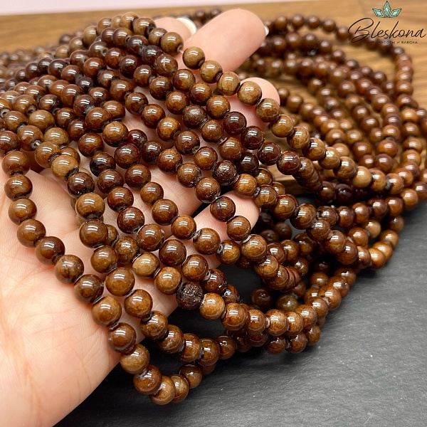 Оникс коричневый №1 6 мм (кальцитовый)