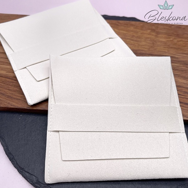 Мешочек- Конверт бархат Кремовый 10 см 