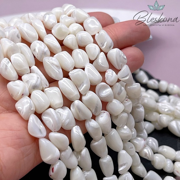 Перламутр белый галтовка 9-11 мм