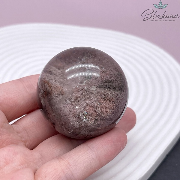 Яшма с вкючениями мохового Агата, Горный хрусталь шар 43 мм