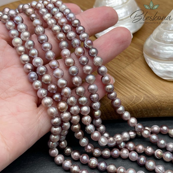 Жемчуг шар фиолетовый 6 мм