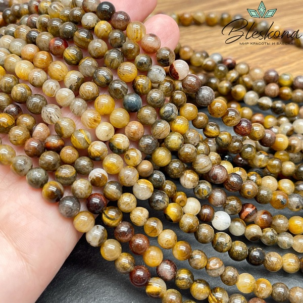 Микс Тигровый,Соколиный глаз 6 мм AB