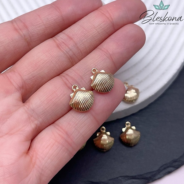 12,5*10,5 мм Цвет золото, Подвеска ракушка