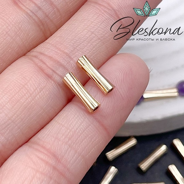 10*3 мм Цвет золото, Бусина трубочка крученая