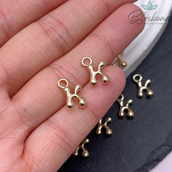 13 мм Цвет золото, Буква гладкая K 