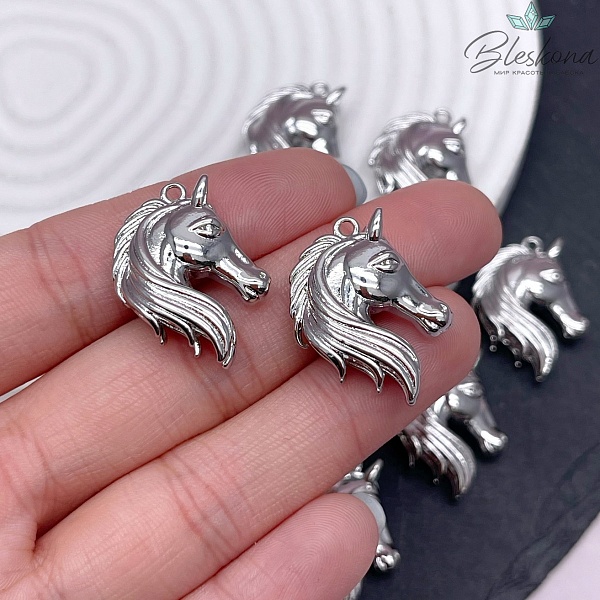25,5*20 мм Цвет серебро, Подвеска Лошадь