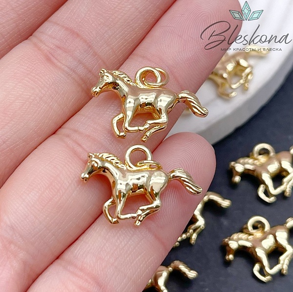 14*21 мм Цвет золото, Подвеска Лошадь