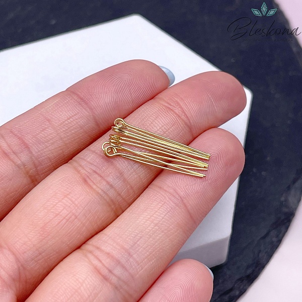 2,5 см*0,5 мм Цвет золото, Пины петелька мякгие уп. 10 шт. 