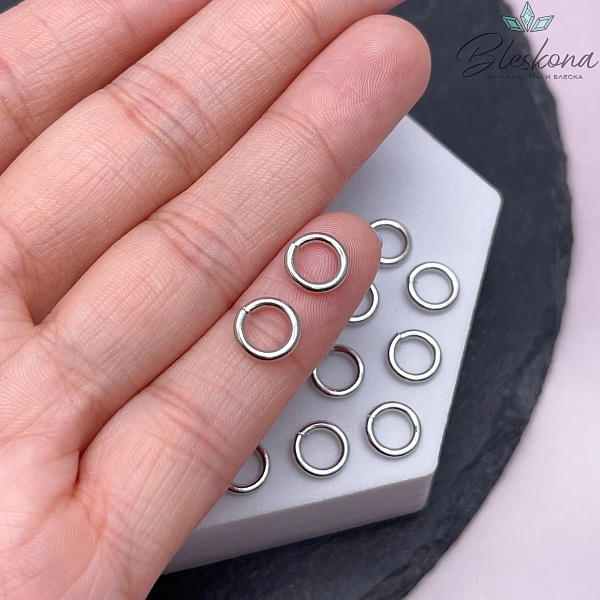 8*1,4 мм Цвет серебро, Колечки уп. 1 гр. 