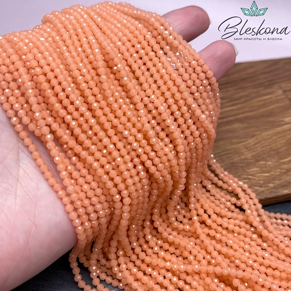 Лунный камень оранжевый тонированный (имитация) 3 мм