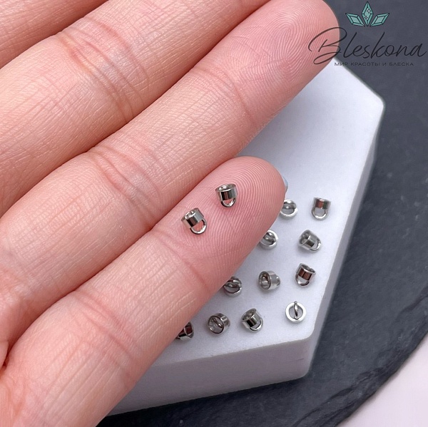 3 мм Цвет серебро, Концевик гладкий 